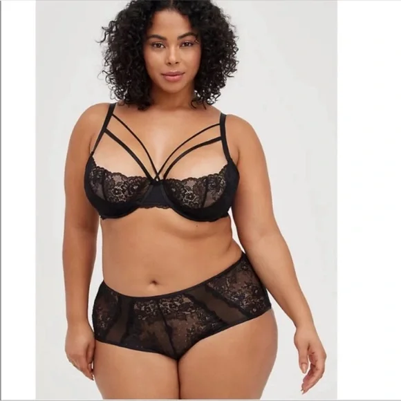 NWT TORRID SET- open cut out back high waist panty & strappy bra - Picture 9 of 10